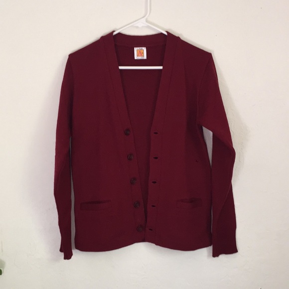 burgundy cardigan school